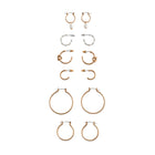 Rhea 6-Piece Mixed Hoop Earring Set