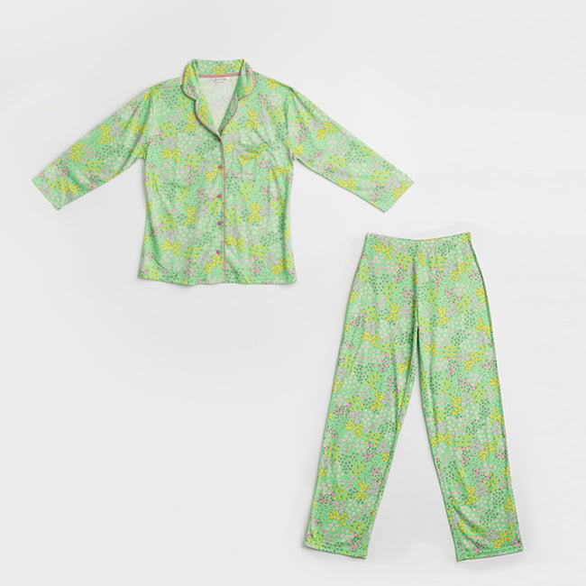 Bright Ditsy Button-Down PJs