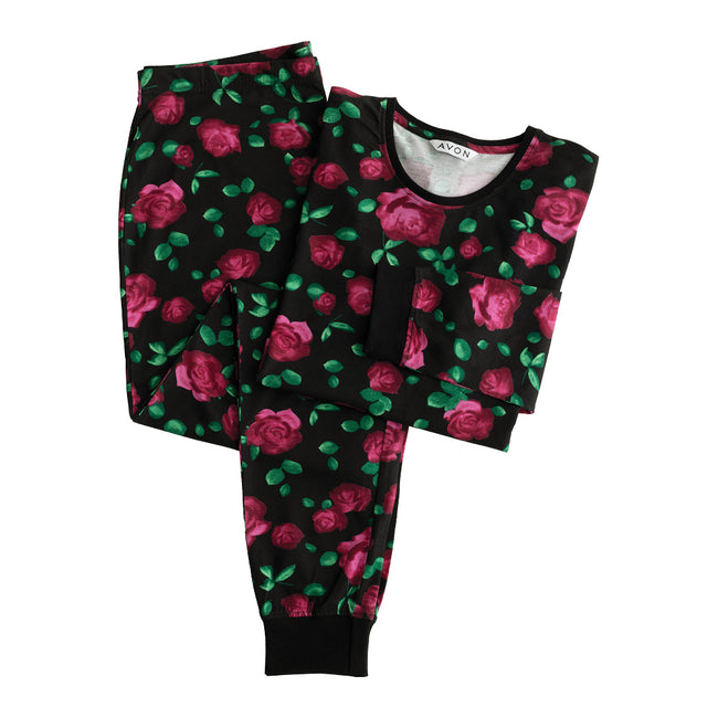 Rose Print Long Sleeve Jogger PJs